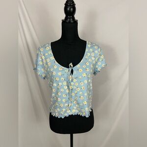 Blue Daisy Crop Top